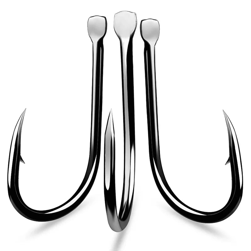 KATUYSHA 30Pcs High Carbon Steel Offset Barbed Fishhooks 11#-20# Flat Carp Fishing Hooks Single Jigging Hooks Accessories Tackle