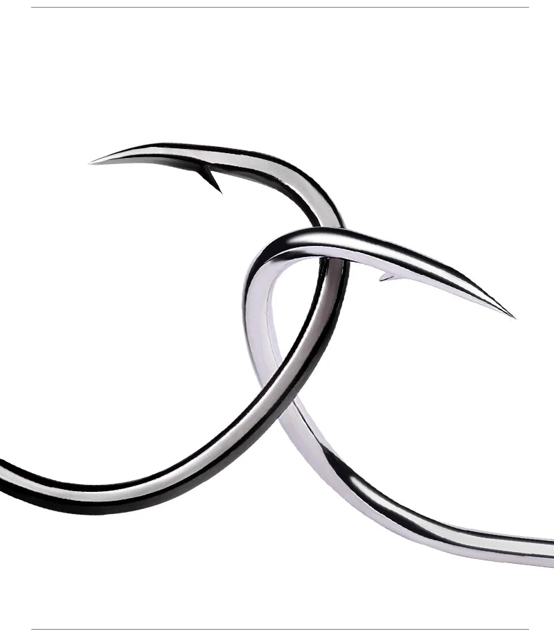 KATUYSHA 50Pcs Jig Hooks 1/0-2/0-3/0-4/0# High Carbon Fishing Hooks Steel Sea Pike Fishhooks Single Jigging Hooks Slow Pitch