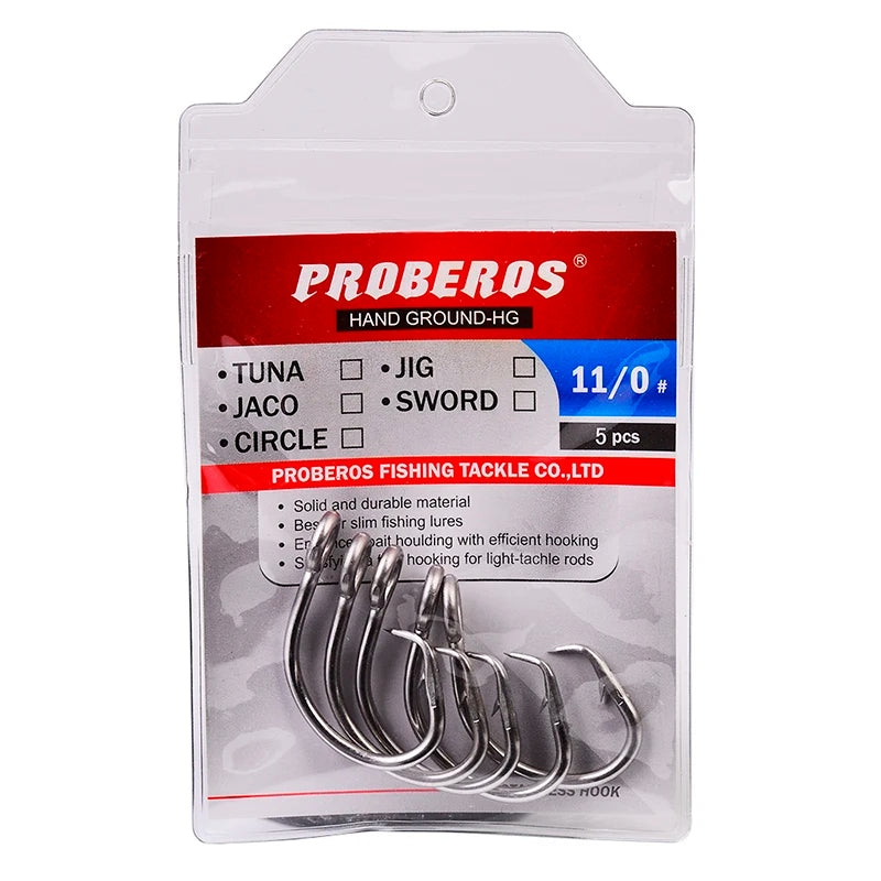 KATUYSHA 20Pcs Saltwater Fishing Hooks Circle Hooks 11/0-12/0-13/0-14/0-15/0-16/0# Stainless Steel Jigging Fishhooks