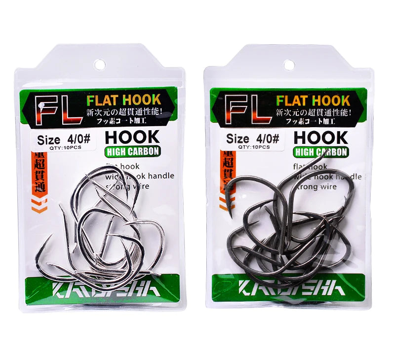 KATUYSHA 50Pcs Jig Hooks 1/0-2/0-3/0-4/0# High Carbon Fishing Hooks Steel Sea Pike Fishhooks Single Jigging Hooks Slow Pitch