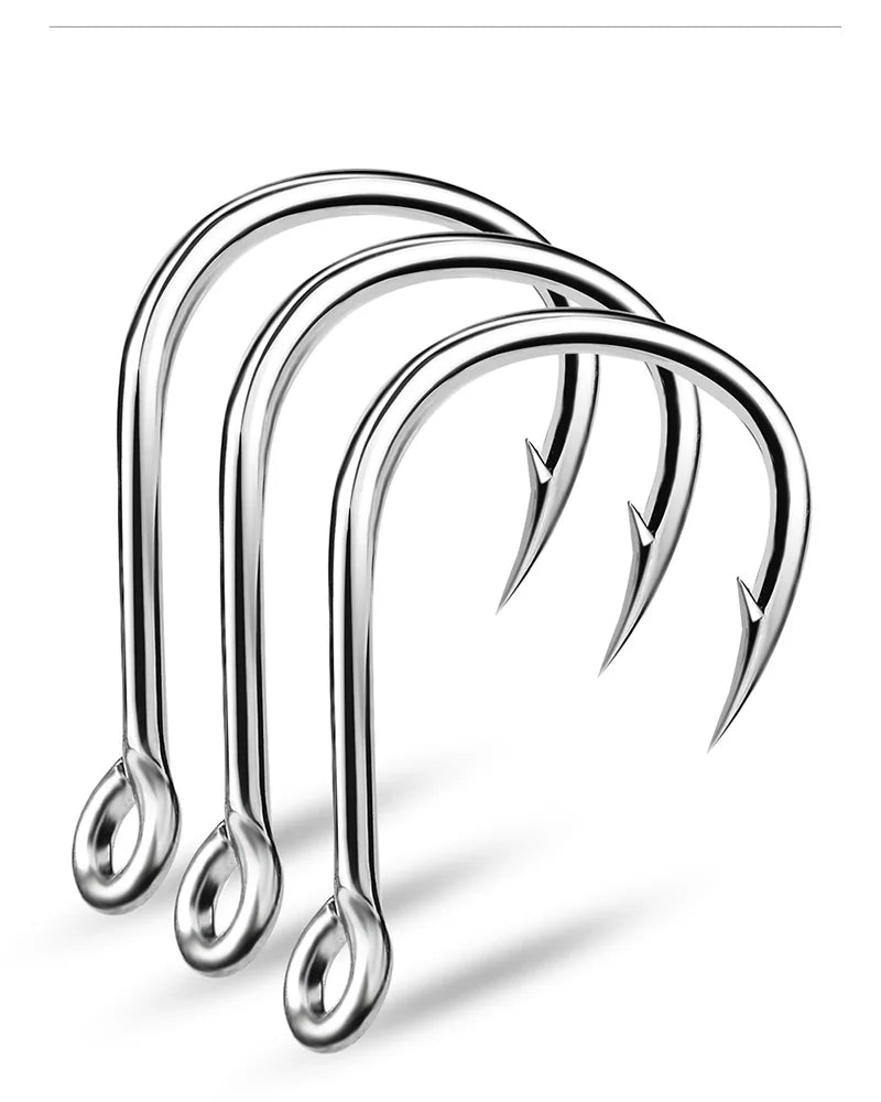 KATUYSHA 50Pcs Crank Jig Head Fishing Hooks 1/0-5/0# Barbed Single Circle Carp Hooks High Carbon Steel Fishhooks Fishing Tackle