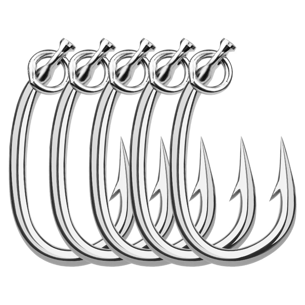 KATUYSHA 20Pcs Saltwater Fishing Hooks Tuna Hooks 10/0-11/0-12/0-13/0-14/0-15/0-16/0# Stainless Steel Fishhooks Jigging Hooks