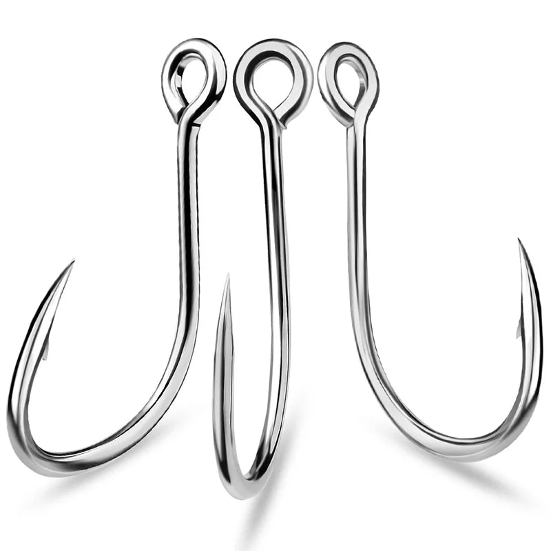 KATUYSHA 50Pcs Crank Jig Head Fishing Hooks 1/0-5/0# Barbed Single Circle Carp Hooks High Carbon Steel Fishhooks Fishing Tackle
