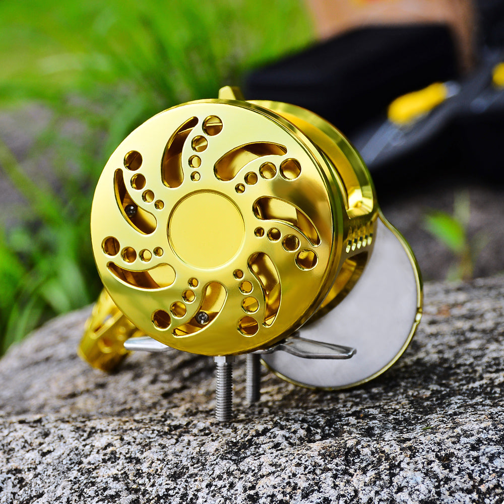 KATUYSHA  JN12L/R02 Gold Hollow Jigging Reel - 40KG Max Drag, Ideal for Fishing & Trolling