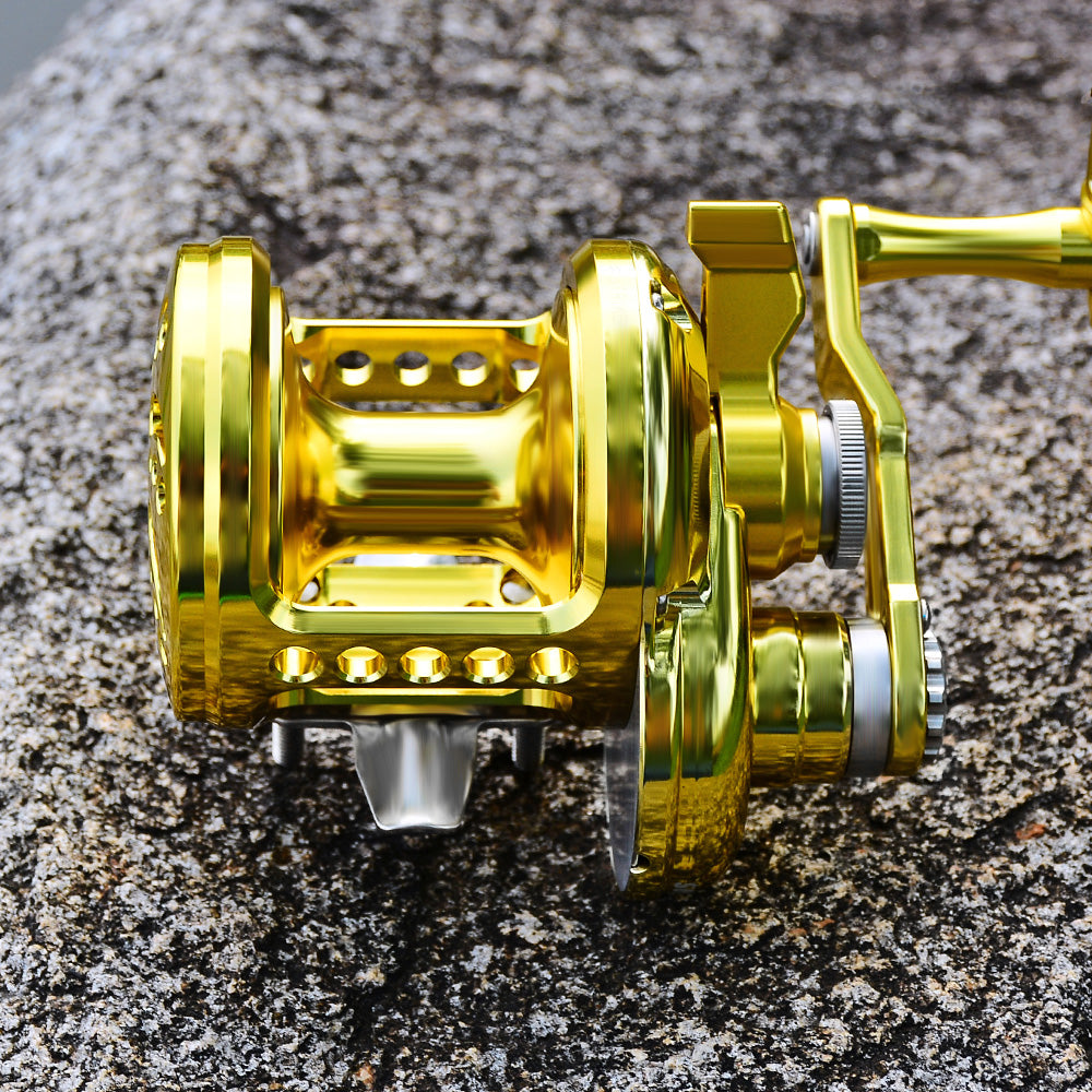KATUYSHA JN12L/R01 Gold Jigging Reel - 40KG Max Drag, Ideal Fishing Reel for Trolling