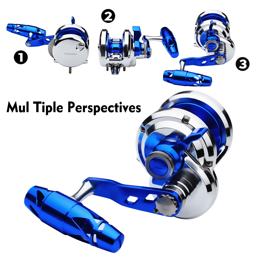 KATUYSHA All Aluminum Saltwater Jigging Reels CNC Precision Processed Fishing Reels 500 Size Trolling Reels