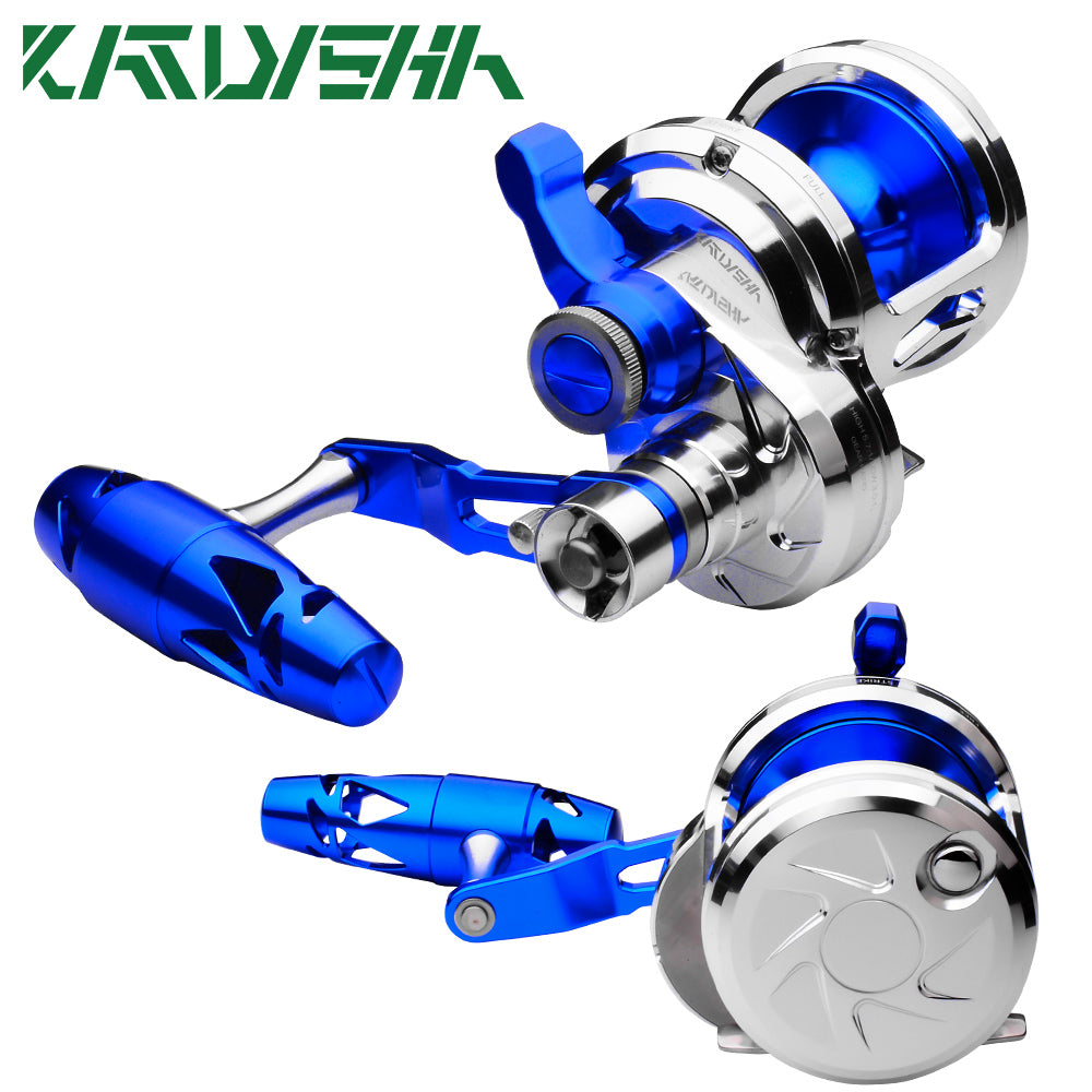 KATUYSHA KJN600 Jigging Reel - 40KG Max Drag, Smooth Fishing Reel with PE Line, Ideal for Trolling Reels