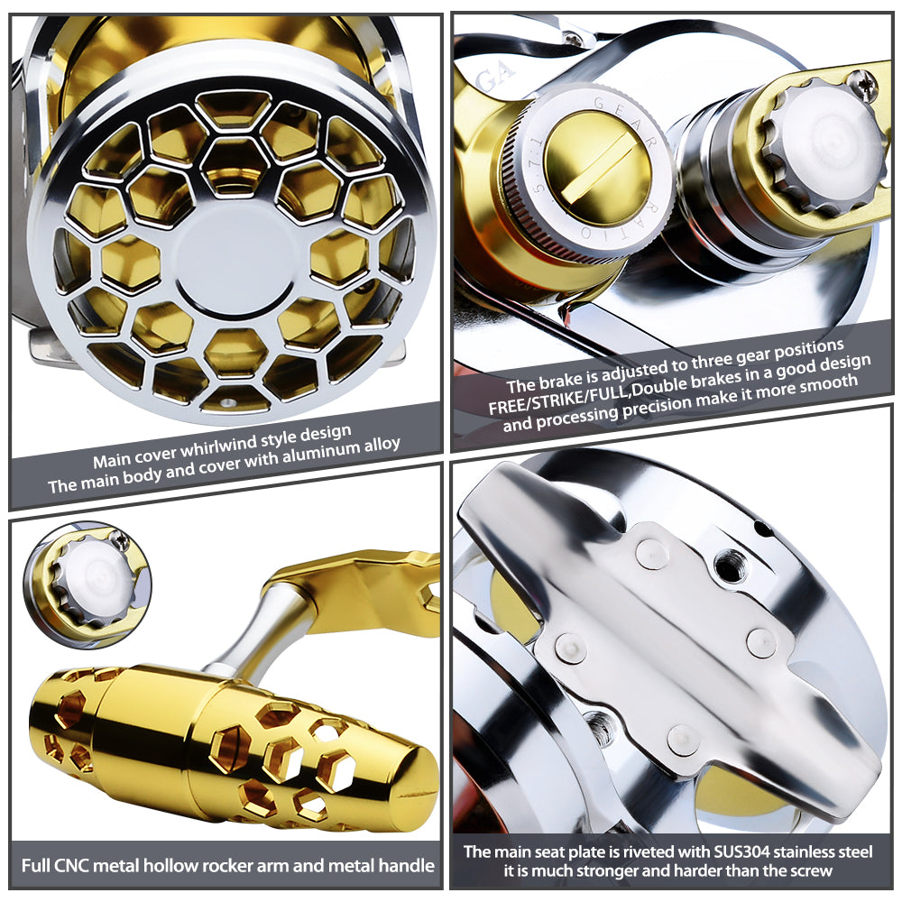 KATUYSHA KSJ12L/R01 Silver - Gold Jigging Ree