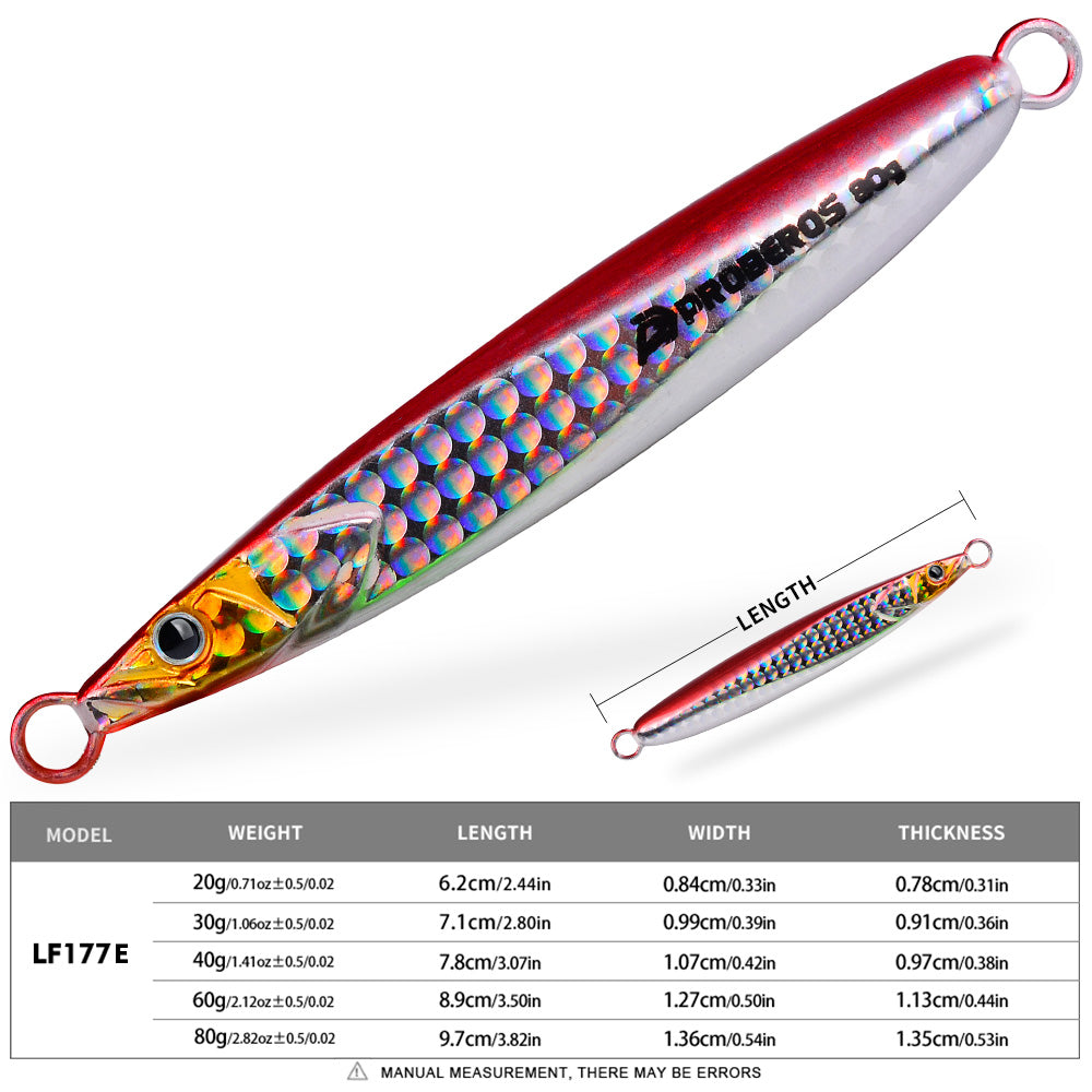 KATUYSHA Metal Jig Lure, 20g-80g, Multi-Color Holographic Fish Design. Saltwater Vertical Jigging Bait, 3D Eye & Scale Pattern