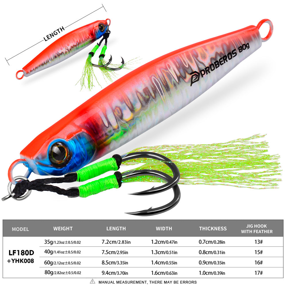 KATYUSHA Metal Jig Lure, 35g-80g, Multi-Color Holographic Fish Design Saltwater Vertical Jigging Bait, Realistic 3D Eye Finish£¨£©