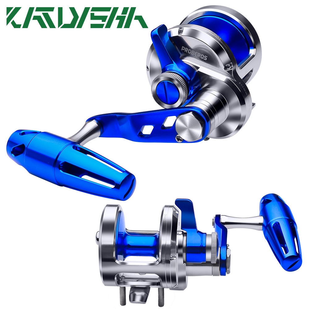 KATUYSHA PJG Jigging Reel Aluminum Alloy Jig Reel Zero Gap Smooth Drag Pre - Spooled PE Line Jigging Reel 300/400 Series Fishing Tackle
