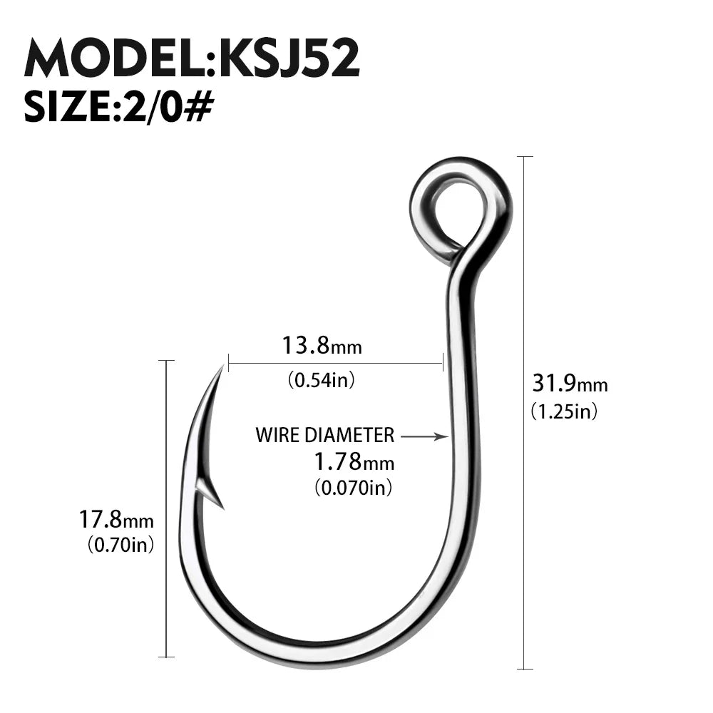 KATUYSHA Wholesale Jig Fishing Hooks - High Carbon Steel Barbed with Quick-Release Bait Clip