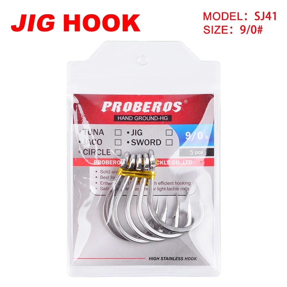 KATUYSHA 2025 Direct Stainless Steel Heavy Jig Hooks - Reinforced for Deep Sea Tuna Fishing