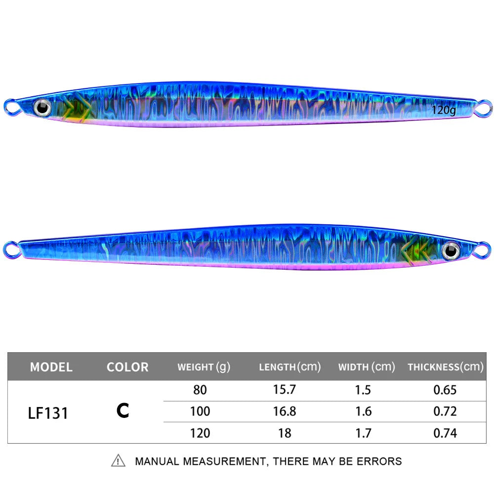 KATUYSHA 1PC Drag Metal Jig Spoon 80g-100g-120g Trolling Jigging Fish Sea Bass Hard Bait Fast Sinking Fishing Lure WobblerLure
