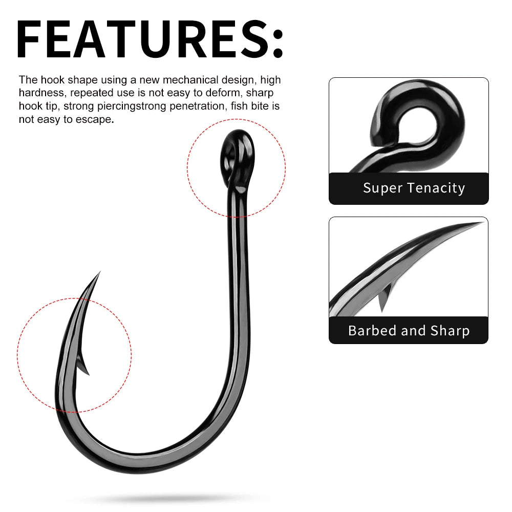 KATUYSHA Bulk Barbed Jig Fishing Hooks - High Carbon Steel with Pressure-Sensitive Bend