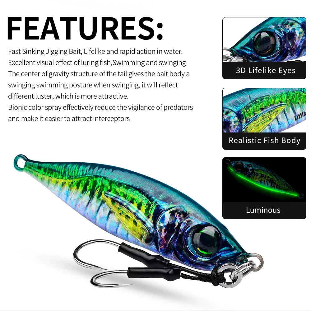 KATUYSHA 1PCS Sea Fishing Jigs Bait 80G-200G Metal Jigging Lure Artificial Hard Wobbler Sinking Fishing Isca Bass Fishing Tackle