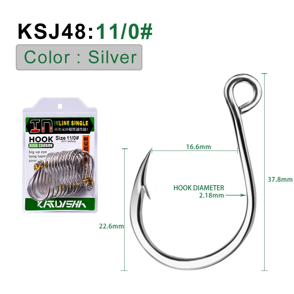 KATUYSHA Wholesale Barbed Jig Hooks - High Carbon Steel Offset Bend for Deep Hooking