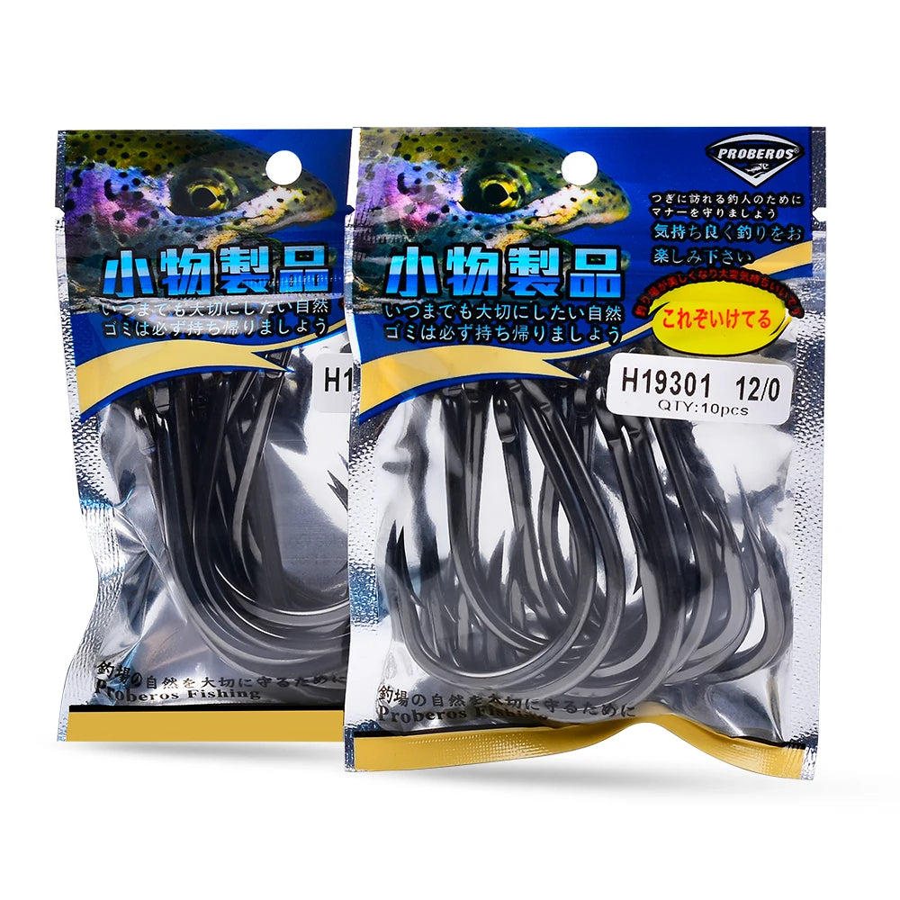 KATUYSHA 50Pcs Wholesale Jig Fishing Hooks - Deep Sea Jigging Barbed High Carbon Steel