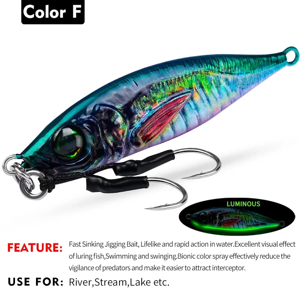 KATUYSHA 1PCS Sea Fishing Jigs Bait 10G-60G Metal Jigging Lure Artificial Hard Wobbler Sinking Fishing Isca Bass Fishing Tackle