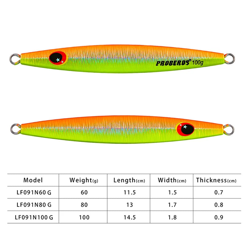 KATUYSHA 60g-80g-100gGlowing Sea Fishing Lure Long Throw Metal Lure Seawater Jigging Lure Boat Fishing Bait