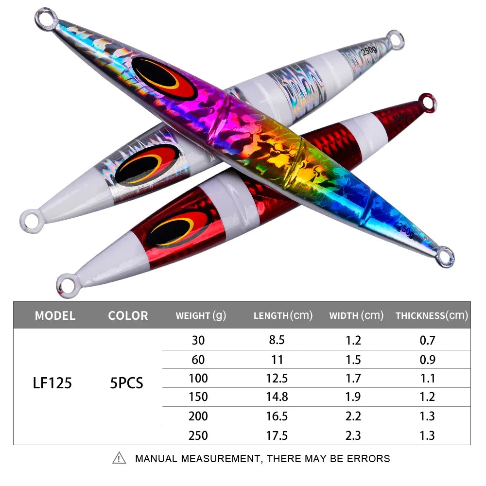 KATUYSHA 1PCS Slow Cast Jigging Bait 30-60-100-150-200-250g Metal Jigs Fishing Lures Artificial Hard Wobbler Bass Fishing Tackle