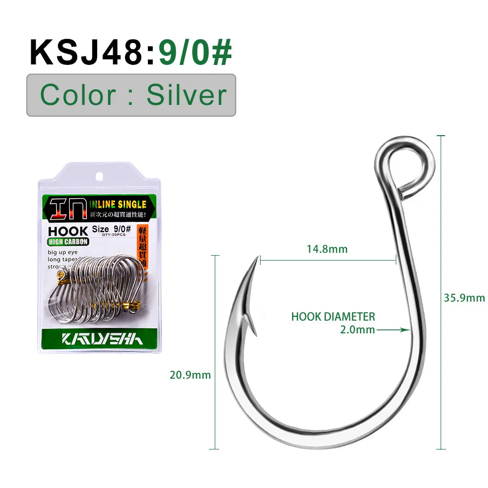 KATUYSHA Wholesale Barbed Jig Hooks - High Carbon Steel Offset Bend for Deep Hooking