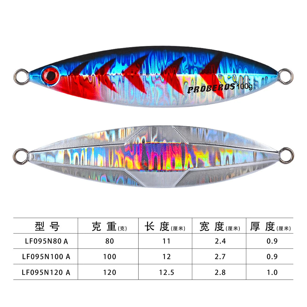 KATUYSHA 80g-100g-120g Glowing Sea Fishing Lure Seawater Jigging Long Throw Metal Lure Lure Boat Fishing Bait