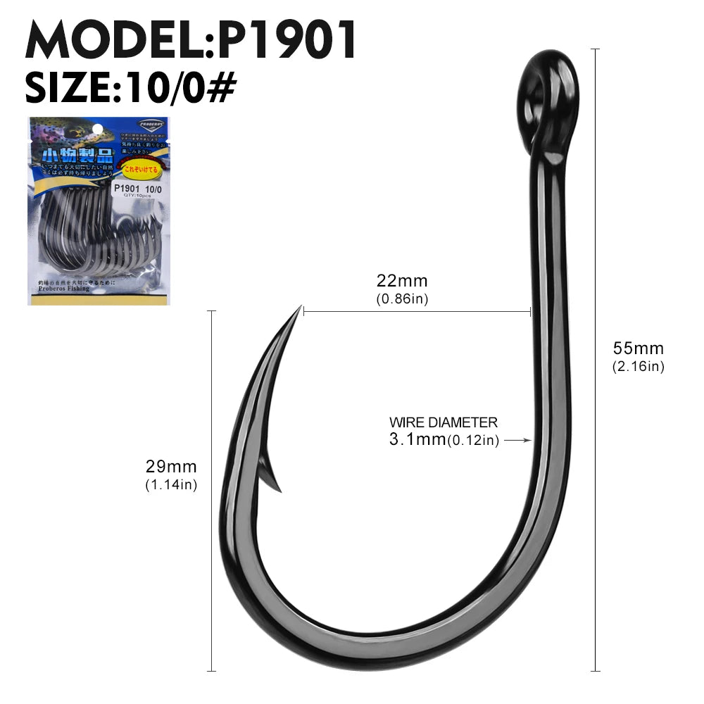 KATUYSHA Bulk Barbed Jig Fishing Hooks - High Carbon Steel with Pressure-Sensitive Bend