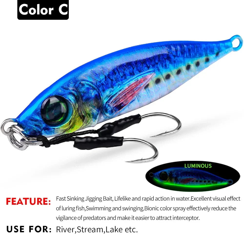 KATUYSHA 1PCS Sea Fishing Jigs Bait 10G-60G Metal Jigging Lure Artificial Hard Wobbler Sinking Fishing Isca Bass Fishing Tackle