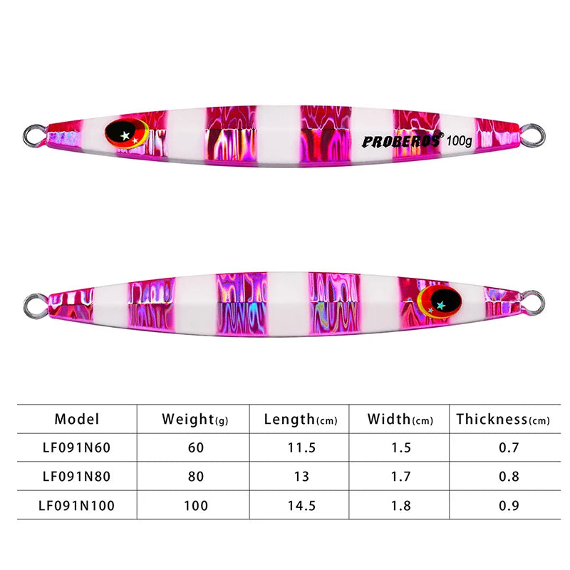 KATUYSHA 60g-80g-100gGlowing Sea Fishing Lure Long Throw Metal Lure Seawater Jigging Lure Boat Fishing Bait