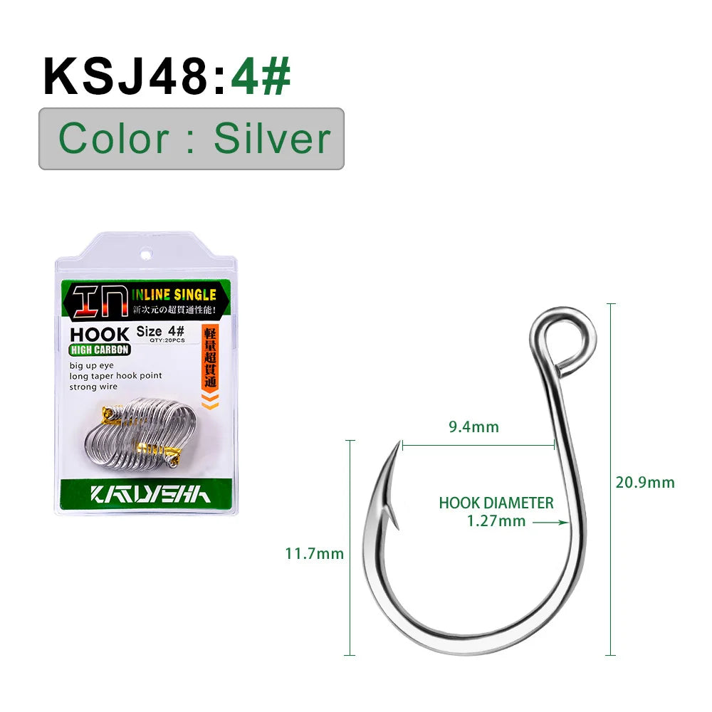 KATUYSHA Wholesale Barbed Jig Hooks - High Carbon Steel Offset Bend for Deep Hooking