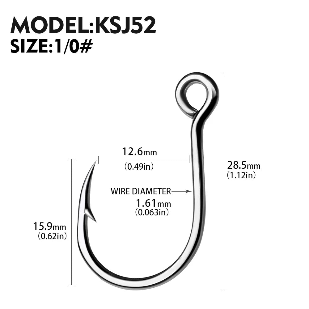 KATUYSHA Wholesale Jig Fishing Hooks - High Carbon Steel Barbed with Quick-Release Bait Clip