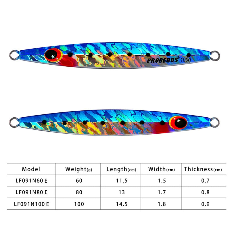 KATUYSHA 60g-80g-100gGlowing Sea Fishing Lure Long Throw Metal Lure Seawater Jigging Lure Boat Fishing Bait