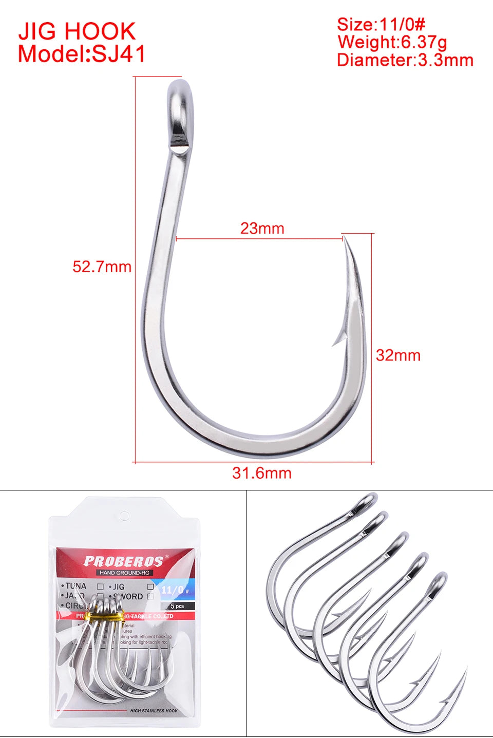 KATUYSHA 2025 Direct Stainless Steel Heavy Jig Hooks - Reinforced for Deep Sea Tuna Fishing
