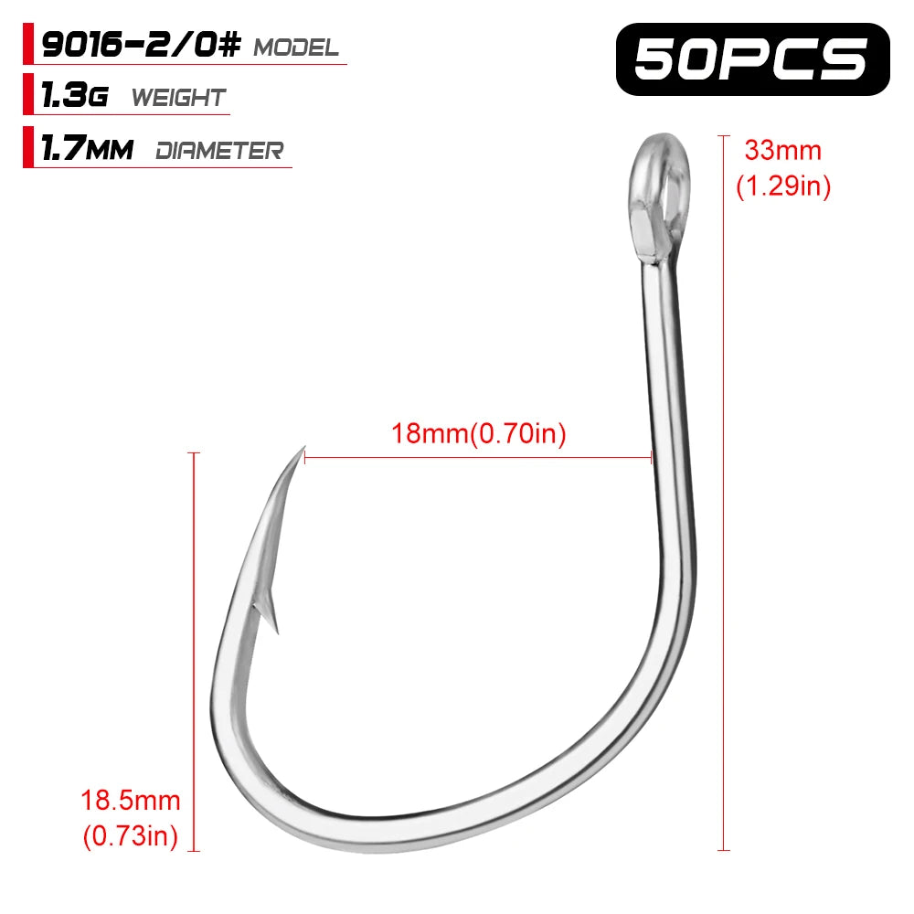 KATUYSHA Coral Reef Jig Fishing Hook - High Carbon Steel Barbed with Abrasion-Resistant Tip