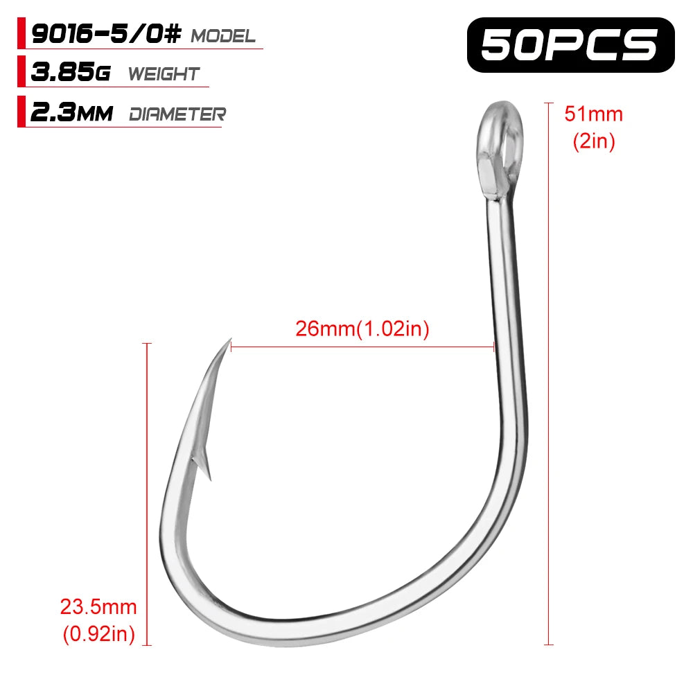 KATUYSHA Coral Reef Jig Fishing Hook - High Carbon Steel Barbed with Abrasion-Resistant Tip