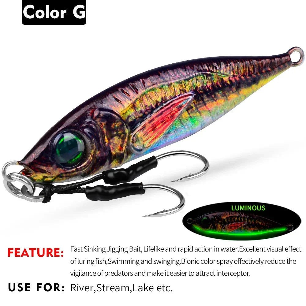 KATUYSHA 1PCS Sea Fishing Jigs Bait 10G-60G Metal Jigging Lure Artificial Hard Wobbler Sinking Fishing Isca Bass Fishing Tackle
