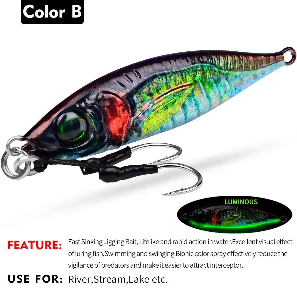 KATUYSHA 1PCS Sea Fishing Jigs Bait 10G-60G Metal Jigging Lure Artificial Hard Wobbler Sinking Fishing Isca Bass Fishing Tackle