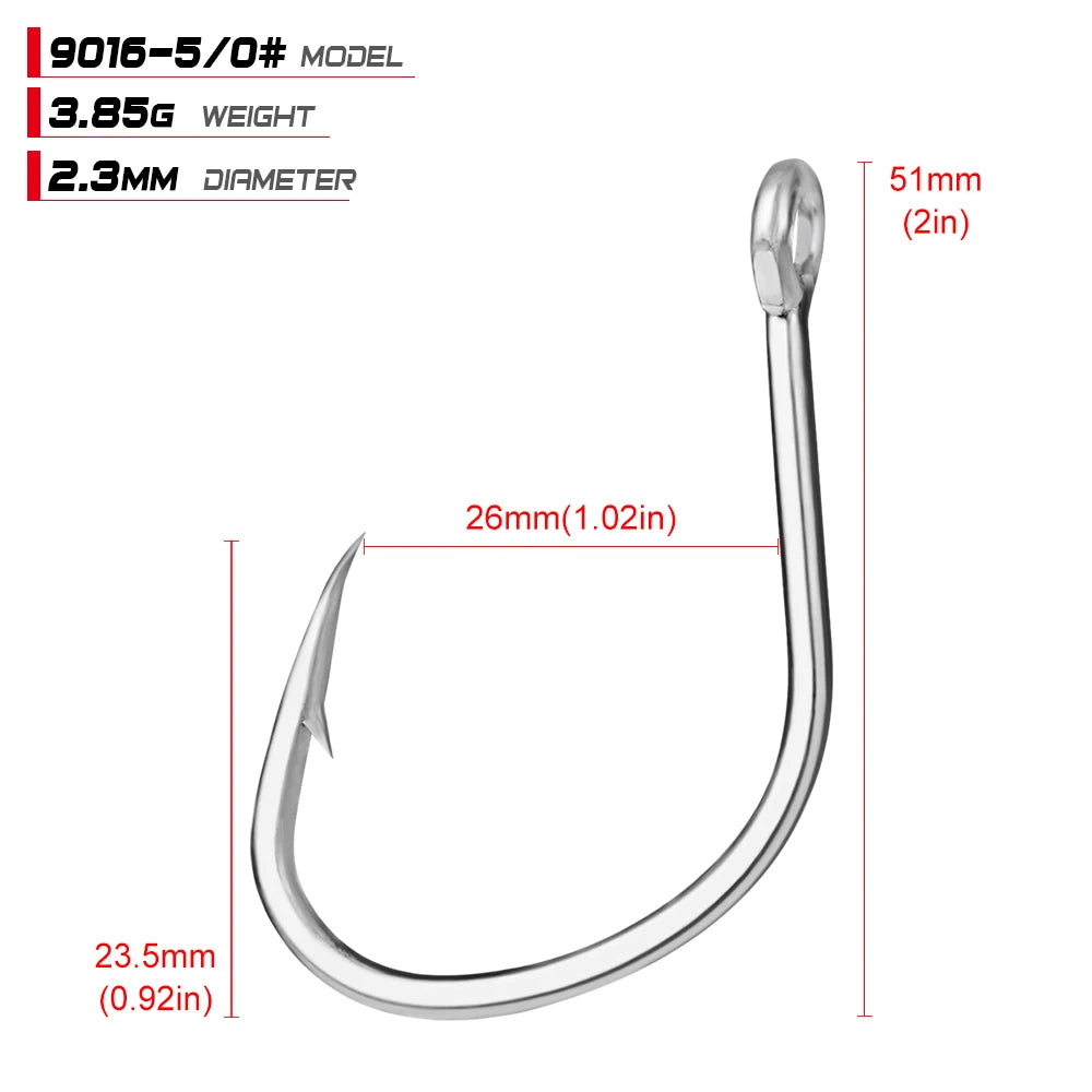 KATUYSHA Coral Reef Jig Fishing Hook - High Carbon Steel Barbed with Abrasion-Resistant Tip