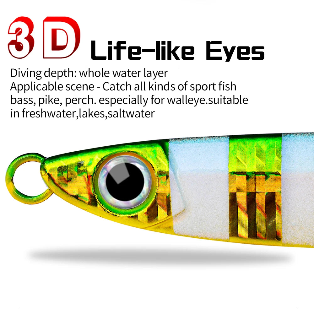 KATUYSHA 1PC Drag Metal Jig Spoon 14-80g Trolling Jigging Fish Sea Bass Hard Bait Fast Sinking Fishing Lure Wobbler Lure