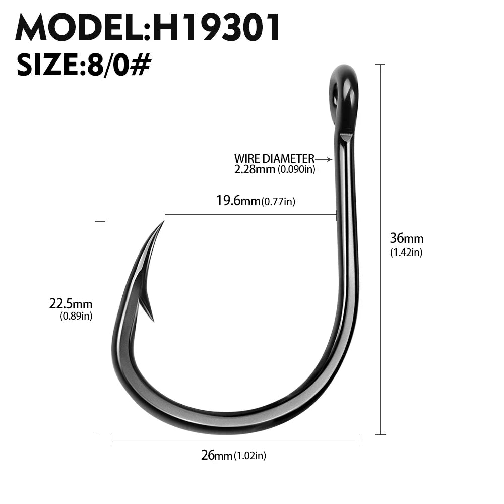 KATUYSHA 50Pcs Wholesale Jig Fishing Hooks - Deep Sea Jigging Barbed High Carbon Steel