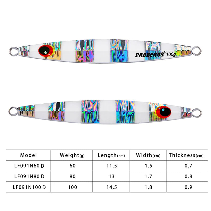 KATUYSHA 60g-80g-100gGlowing Sea Fishing Lure Long Throw Metal Lure Seawater Jigging Lure Boat Fishing Bait