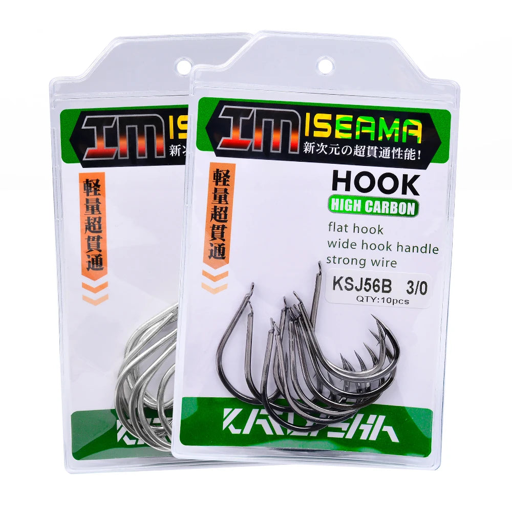 KATUYSHA 1Pcs/lot High Carbon Steel Jig Fishing Hook - Corrosion-Resistant Barbed for Wholesale