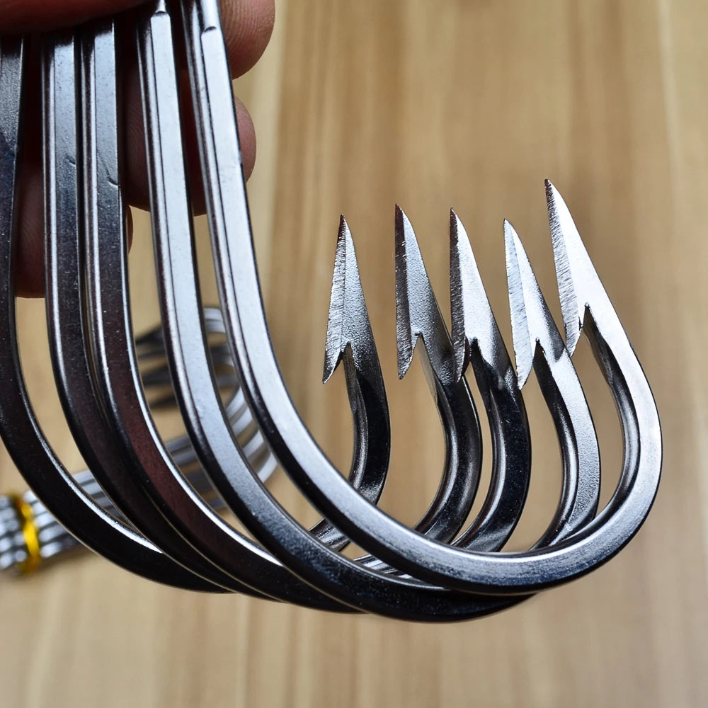 KATUYSHA Heavy Duty Deep Sea Tuna Swordfish Hooks - 316 Stainless Steel J-Hook Fast Penetration Anti-Slip
