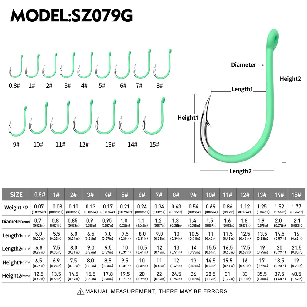 KATUYSHA Coral Reef Jig Fishing Hook - High Carbon Steel Barbed with Abrasion-Resistant Tip