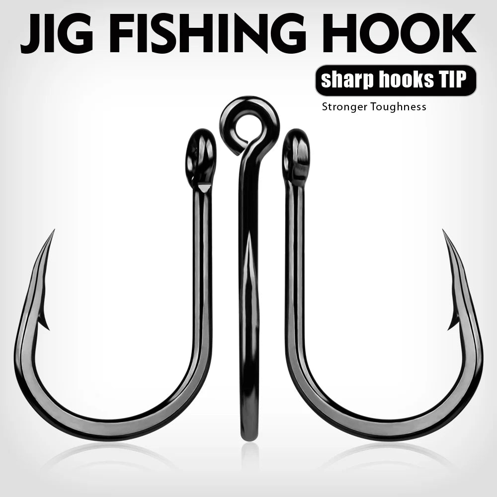 KATUYSHA Deep Sea Jig Fishing Hook - High Carbon Steel Barbed with Pressure-Equalizing Structure