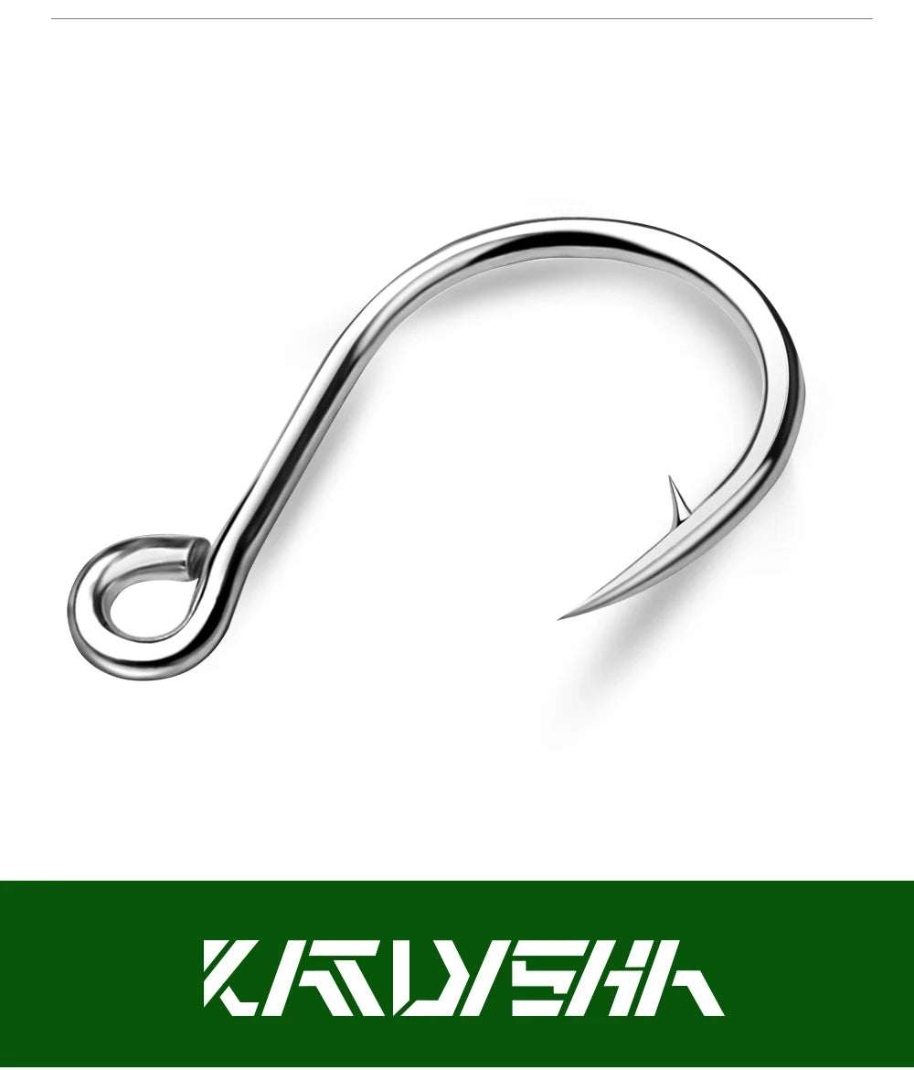 KATUYSHA Wholesale Barbed Jig Hooks - High Carbon Steel Offset Bend for Deep Hooking