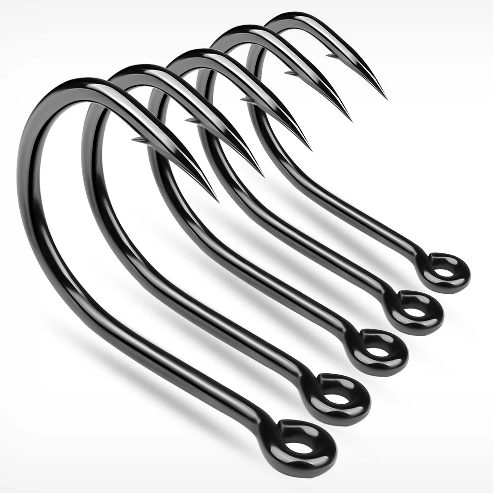 KATUYSHA 50Pcs Wholesale Jig Fishing Hooks - Deep Sea Jigging Barbed High Carbon Steel