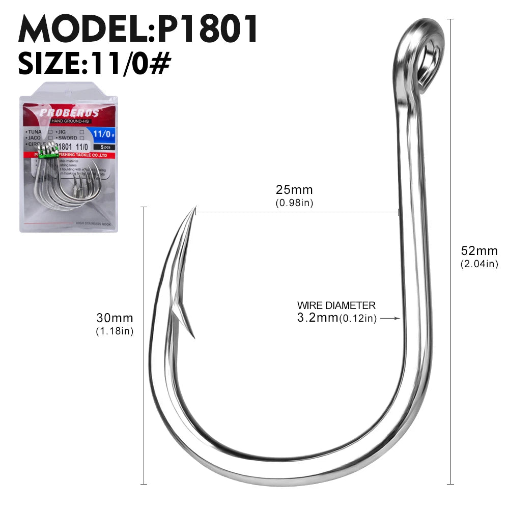 KATUYSHA Jig Fishing Hook High Carbon Steel - Barbed with Hydrophilic Coating for Faster Sinking
