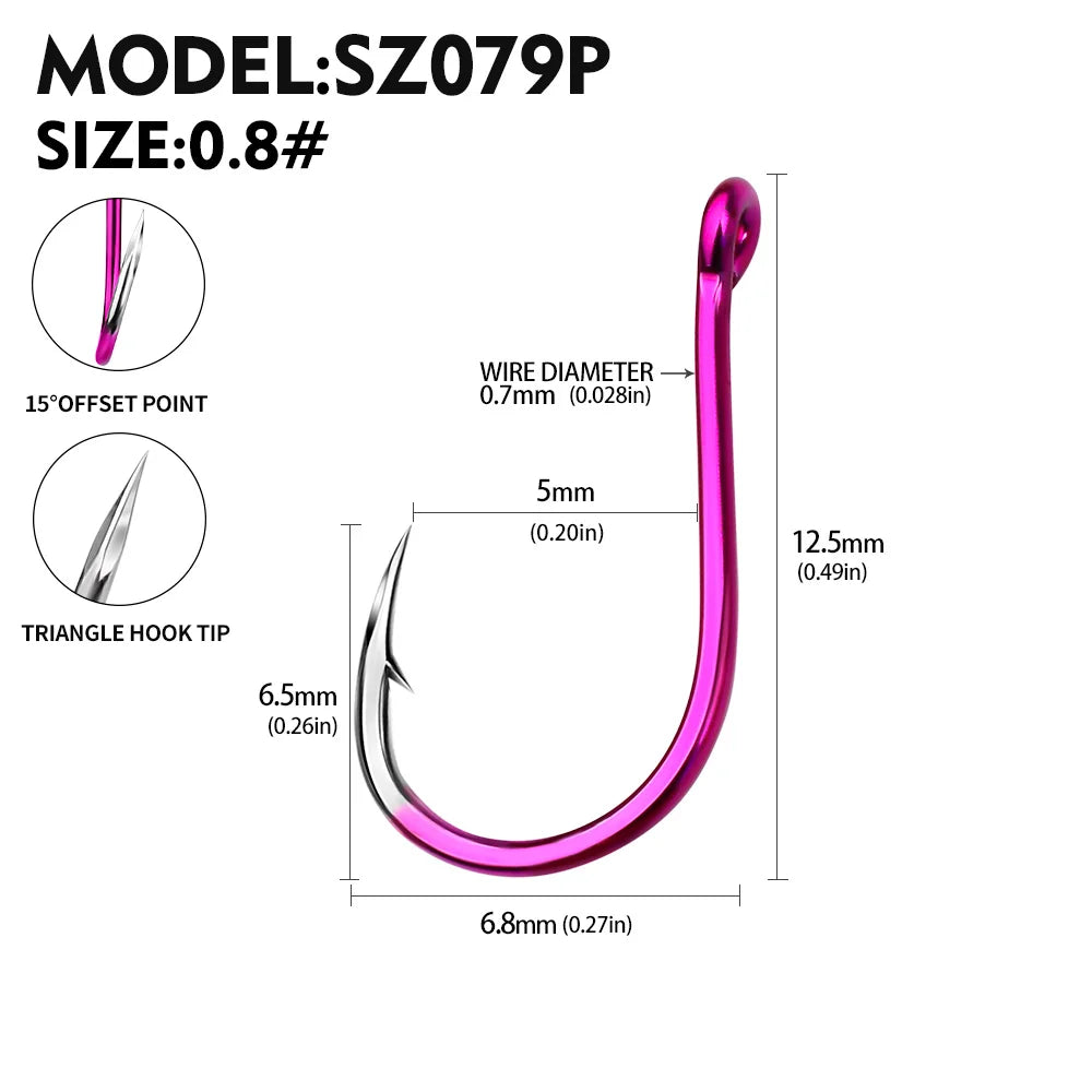 KATUYSHA Coral Reef Jig Fishing Hook - High Carbon Steel Barbed with Abrasion-Resistant Tip